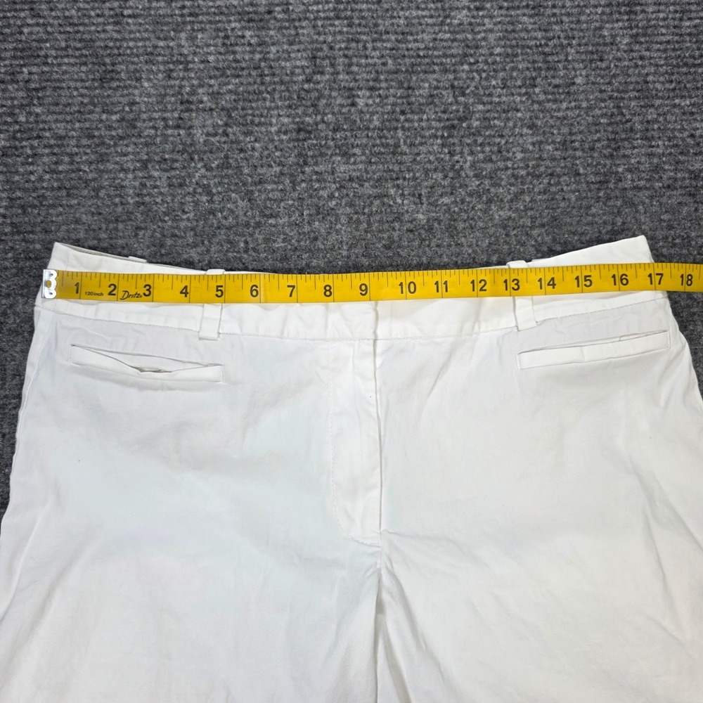Talbots The Perfect Crop Curvy Pants Women's Size 12 White Cotton Blend Chino - Picture 5 of 8